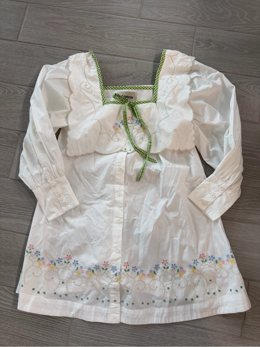DAMSON MADDER Embroidered Eyelet Statement Collar Mala Mini Dress Size 10 EUC - Picture 5 of 8
